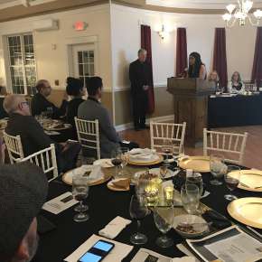 2018 Pencraft Book Award Dinner and Ceremony Kishan Paul Award Winning Author Over All Book of the Year "The Second Wife" addresses the audience with her acceptance speech and offers advice about writing for the publisher and following your passions.